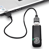 USB cable with dongle Connect the dongle using USB cable. Image: Three
