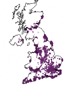 O2 mobile broadband coverage in UK - Jan 2009.  Source: Ofcom