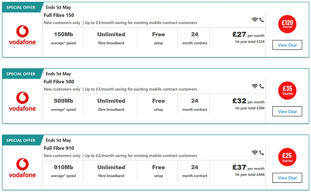 vodafone broadband deals